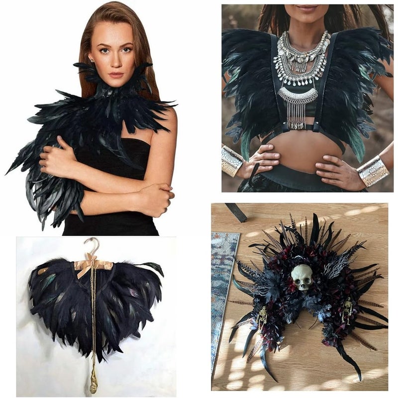 Shekyeon 12-14inch Rooster Tail Feather Used Hats Costume Decoration Pack of 50(Black) - Image 5